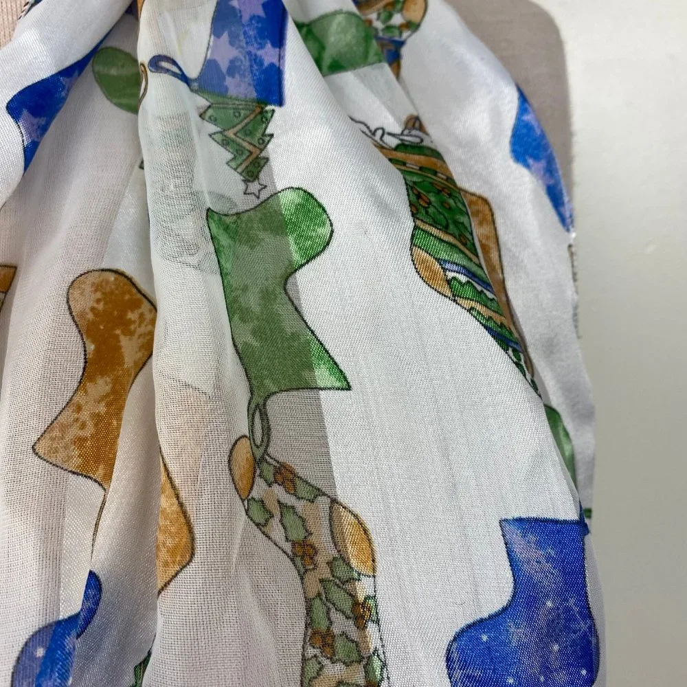 White Christmas Stocking Scarf 60